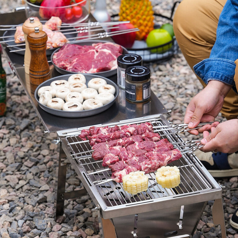 Minimalist Stainless Steel Outdoor Folding Table for Camping IGT Use Image Title
