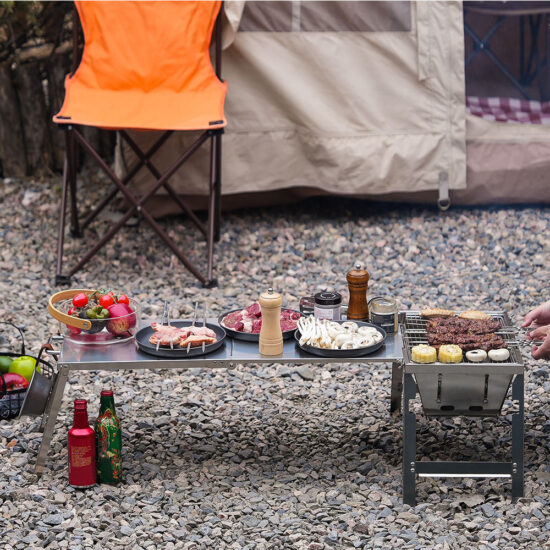 Minimalist Stainless Steel Outdoor Folding Table for Camping IGT Use

Image Title