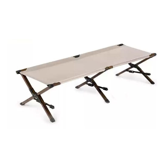 Modern Portable Folding Bed with Metal Frame for Outdoor Use