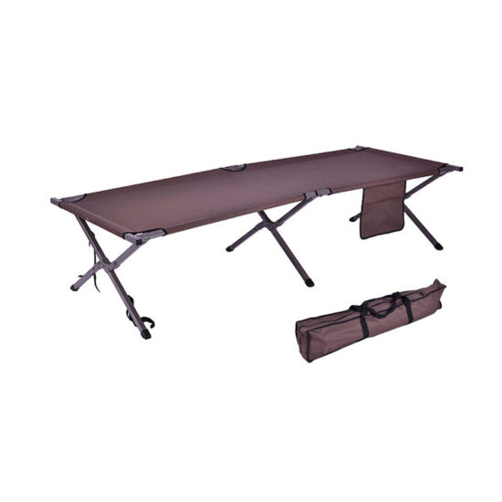 Modern Portable Folding Bed with Metal Frame for Outdoor Use