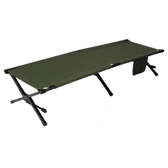 Modern Portable Folding Bed with Metal Frame for Outdoor Use