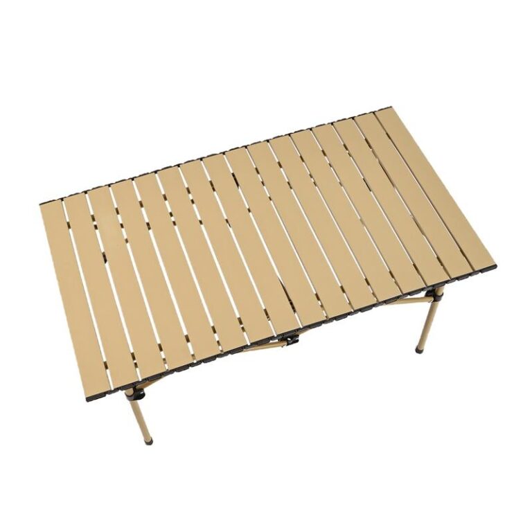 Modern Portable Folding Picnic Table and Chair Set with Metal Storage Design