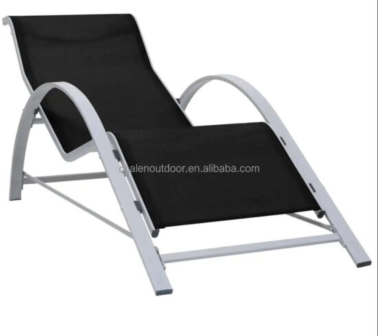 Modern reclining outdoor lounge chair set, steel patio furniture for garden
