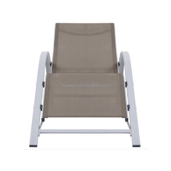 Modern reclining outdoor lounge chair set, steel patio furniture for garden