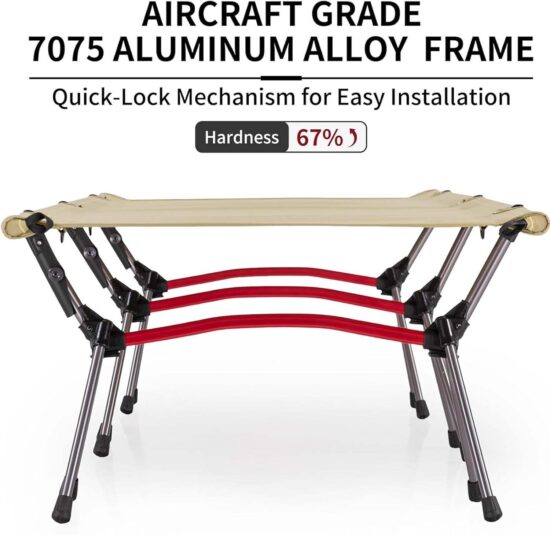 Aluminum Foldable Camping Bed for Adults – Lightweight Outdoor Sleeping Cot