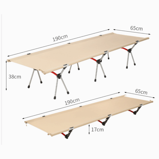 Aluminum Foldable Camping Bed for Adults – Lightweight Outdoor Sleeping Cot