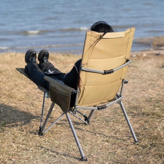 Five gears adjustable reclining folding camping chair for beach and fishing
