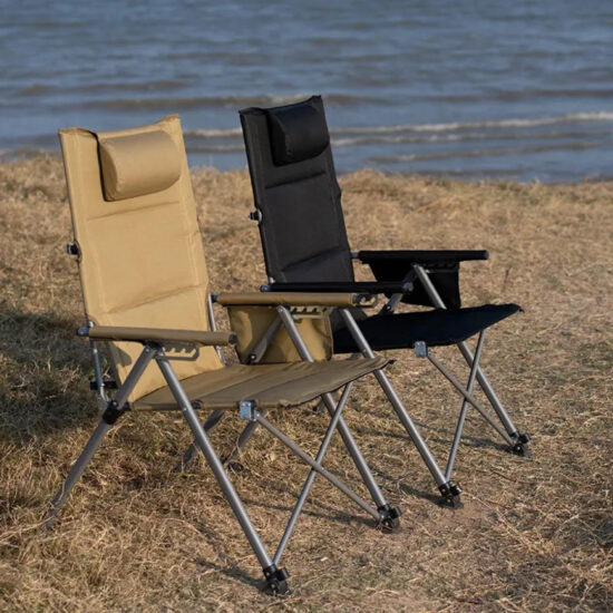 Five gears adjustable reclining folding camping chair for beach and fishing