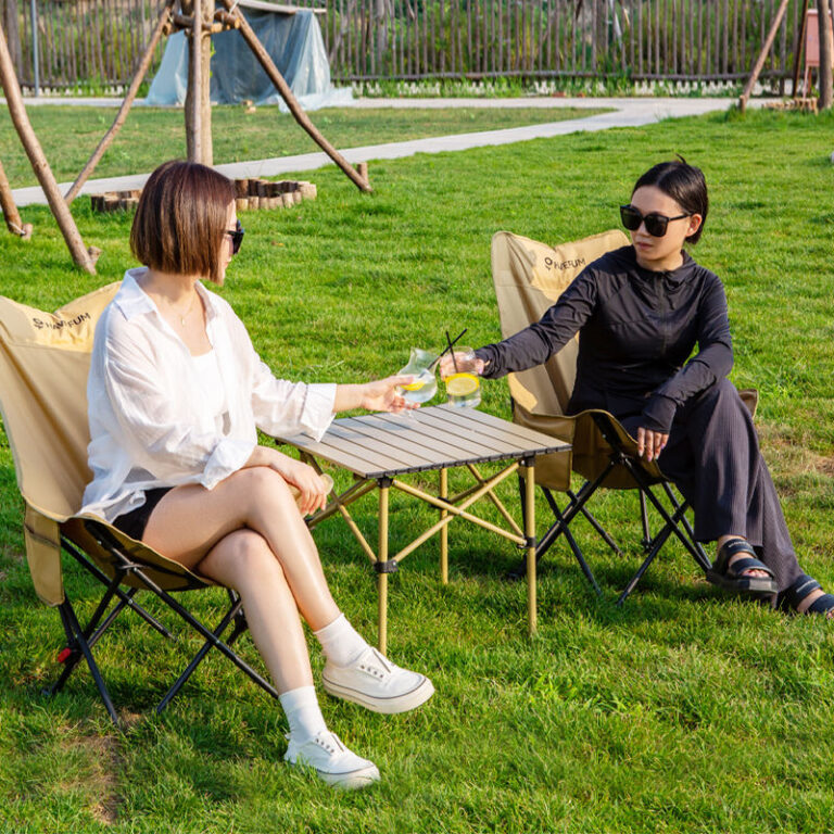 Black Portable Camping Egg Roll Folding Table for Outdoor Use