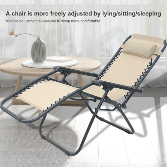 Outdoor Zero Gravity Recliner Chair for Camping and Beach