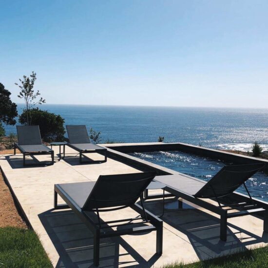 Waterproof aluminum double chaise lounge chair for pool and beach