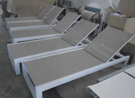 Waterproof aluminum double chaise lounge chair for pool and beach