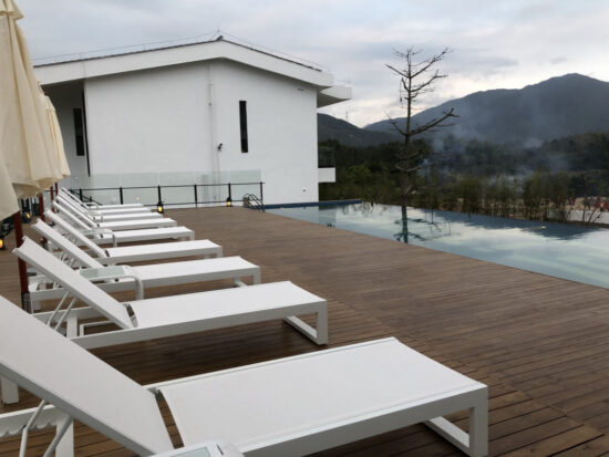 Waterproof aluminum double chaise lounge chair for pool and beach