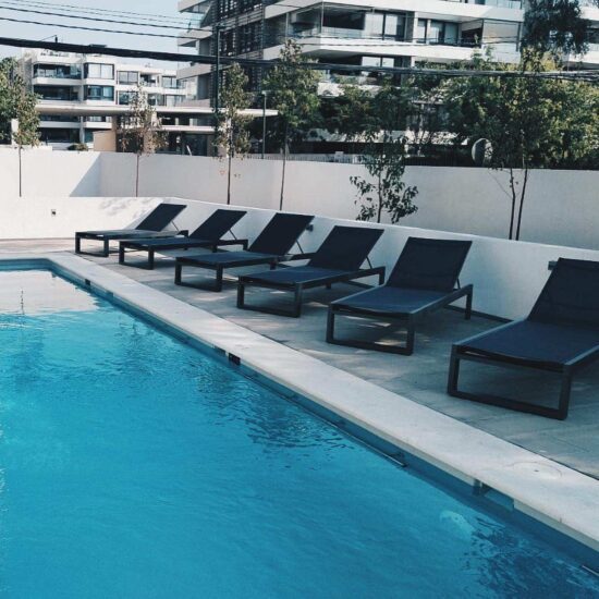 Waterproof aluminum double chaise lounge chair for pool and beach
