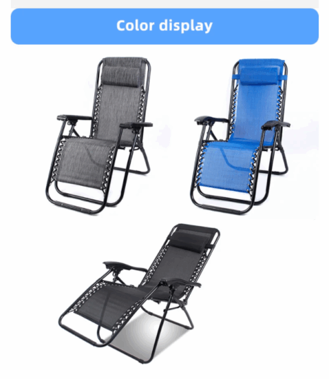 Folding outdoor armchair with reclining seat for camping and beach