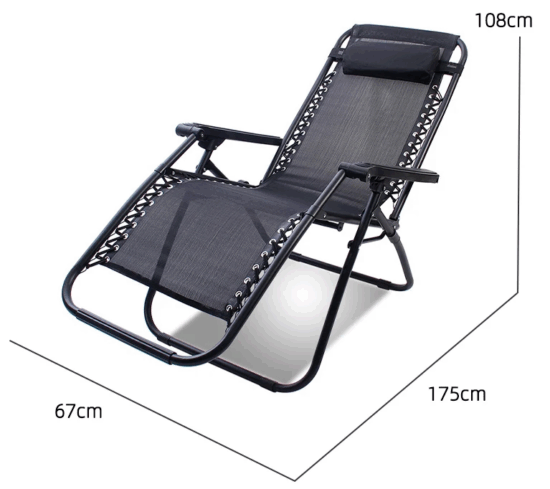 Folding outdoor armchair with reclining seat for camping and beach
