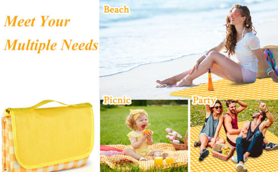 80x60 Extra Large Foldable Waterproof Picnic Blanket for Beach and Camping