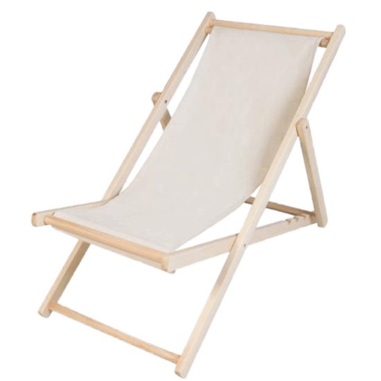 Wooden outdoor folding beach chair, single position, durable and portable design