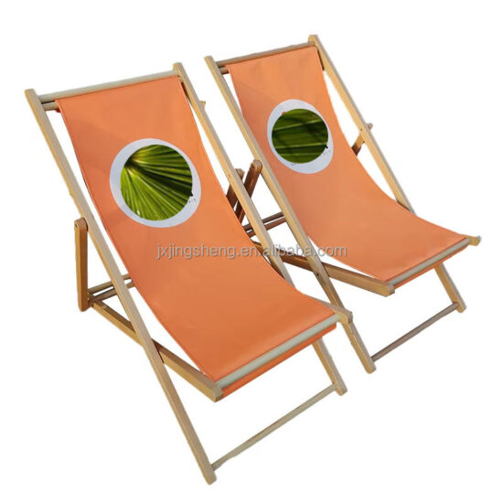 Folding Wooden Beach Chair Outdoor Portable Furniture for Patio and Travel