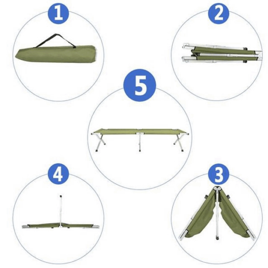 Heavy Duty Outdoor Camouflage Folding Camping Cot for Adults