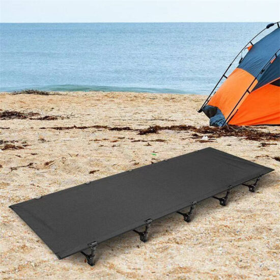 Lightweight Aluminum Folding Single Camping Bed for Outdoor and Beach