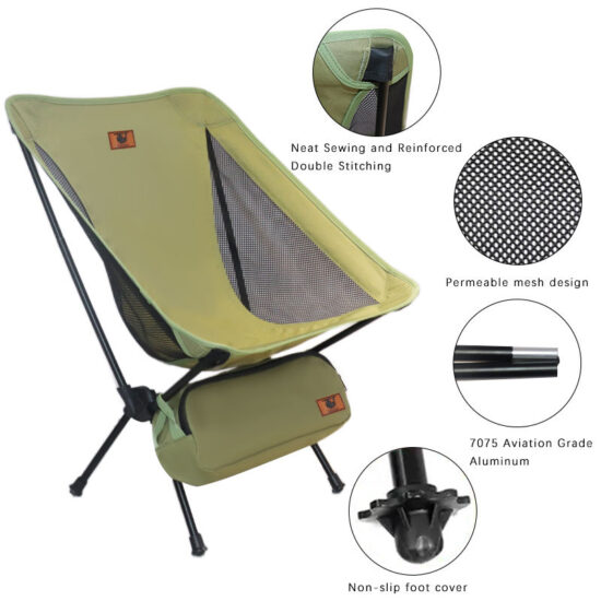 ：Oversized Folding Moon Chair with Aluminum Frame for Outdoor Camping