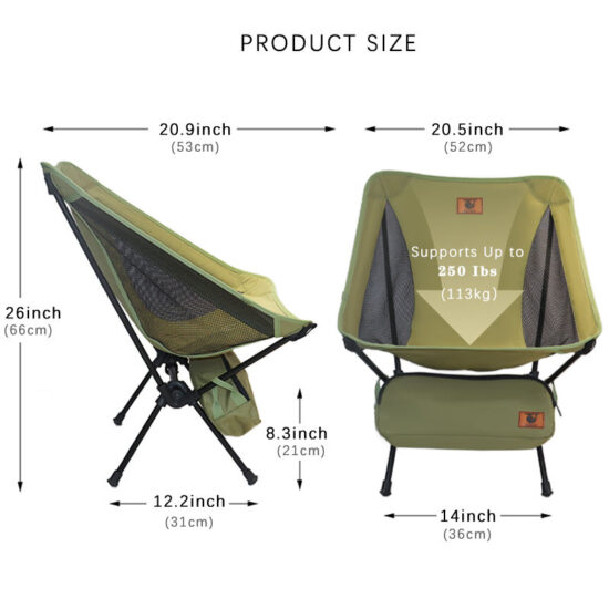 ：Oversized Folding Moon Chair with Aluminum Frame for Outdoor Camping