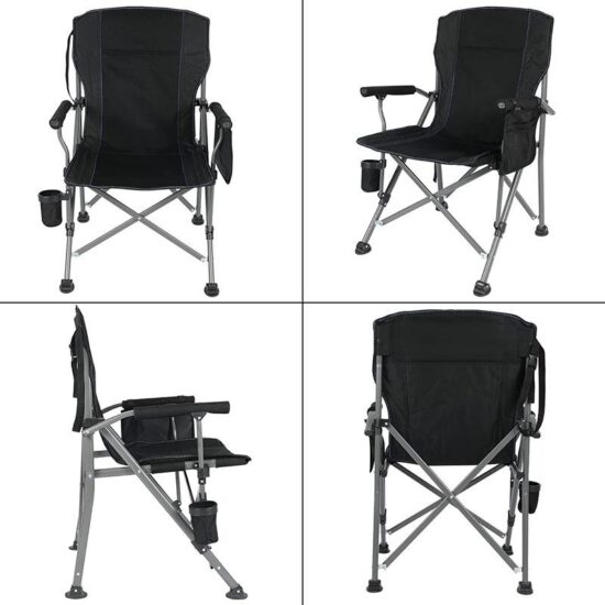 Heavy Duty Oversized Folding Camping Chair with High Back and Hard Arms