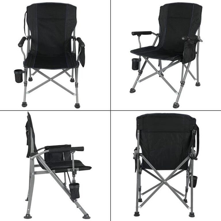Heavy Duty Oversized Folding Camping Chair with High Back and Hard Arms