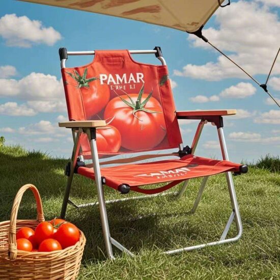 PAMIR modern folding beach chair with cotton seat for outdoor use
