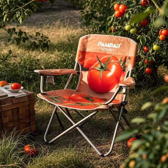 PAMIR modern folding beach chair with cotton seat for outdoor use