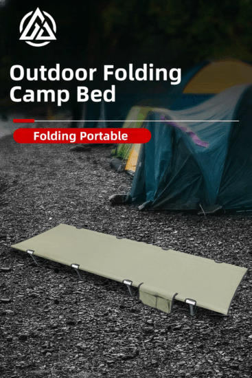 Army Green Portable Folding Aluminum Camping Bed with Oxford Fabric