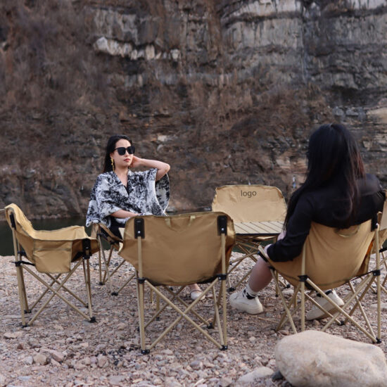 Lightweight folding moon chair for outdoor camping and backpacking