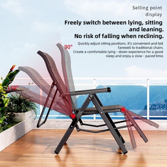 Portable Camping Recliner Chair with Adjustable Footrest for Outdoor Hiking