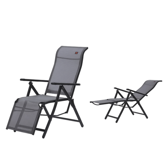 Portable Camping Recliner Chair with Adjustable Footrest for Outdoor Hiking