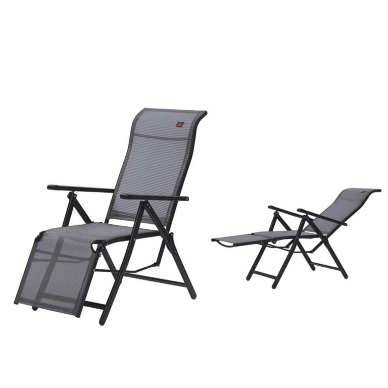 Portable Camping Recliner Chair with Adjustable Footrest for Outdoor Hiking