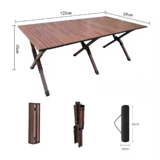 Portable Foldable Stainless Steel Egg Roll Table for Outdoor Picnic and Camping