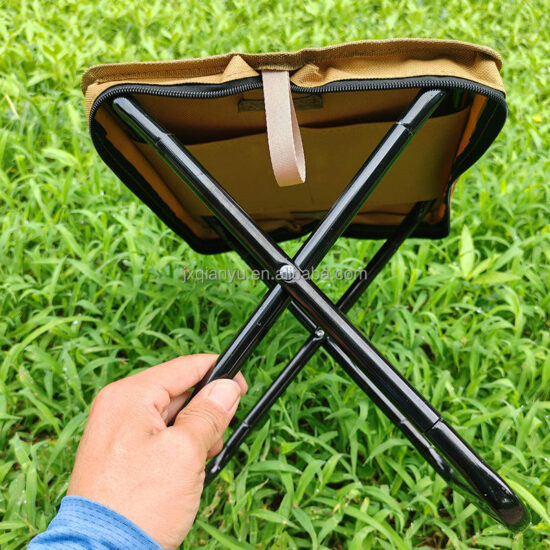 Portable folding stool for hiking and camping