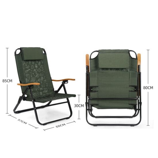 Portable folding recliner chair for outdoor use, customizable design for sitting and lying