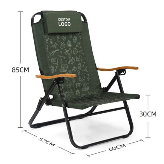 Portable folding recliner chair for outdoor use, customizable design for sitting and lying