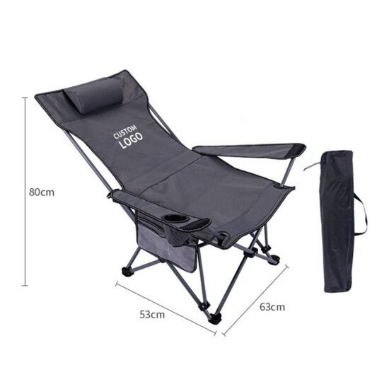  Lightweight Folding Reclining Lounge Chair with Adjustable Headrest