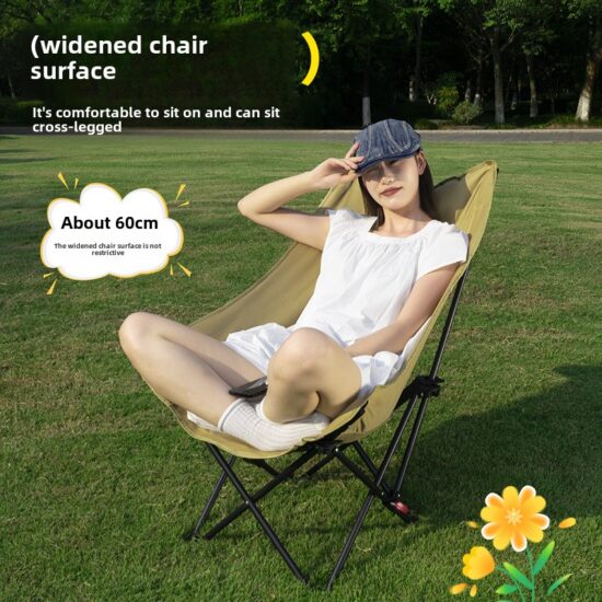 Portable High-Back Reclining Moon Chair for Beach and Camping