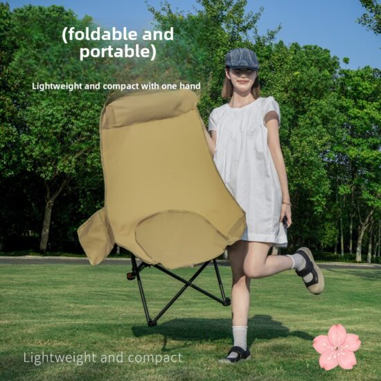 Portable High-Back Reclining Moon Chair for Beach and Camping