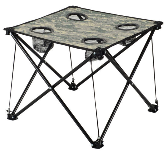 Portable Folding Steel Table for Outdoor Patio and Camping