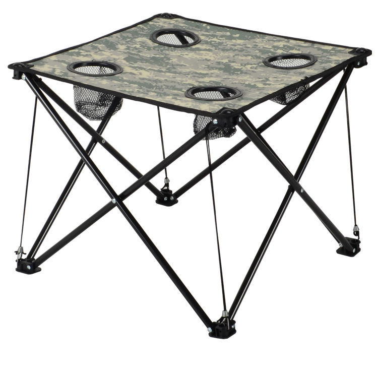 Portable Folding Steel Table for Outdoor Patio and Camping