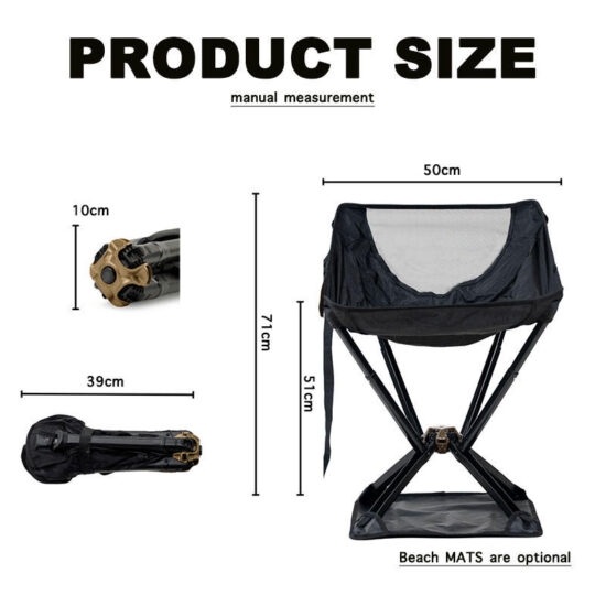 Portable reclining moon chair for camping and beach