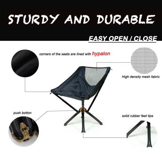 Portable reclining moon chair for camping and beach