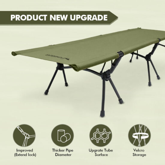 KingGear Ultralight Adjustable Folding Camping Cot