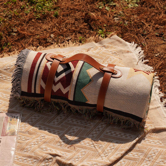 Padded Moistureproof RV Camping Picnic Mat with Bohemian Design