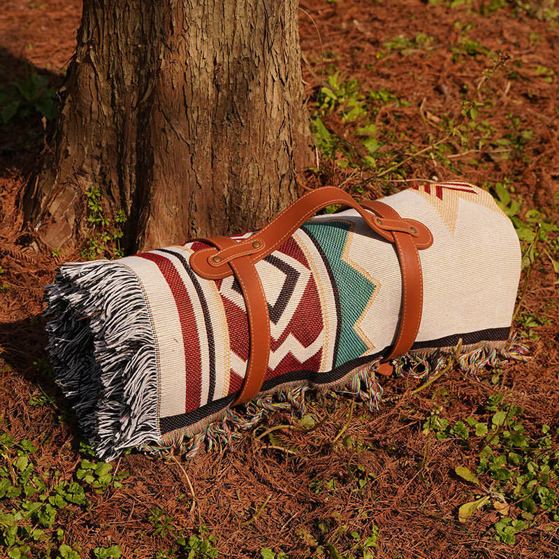 Padded Moistureproof RV Camping Picnic Mat with Bohemian Design